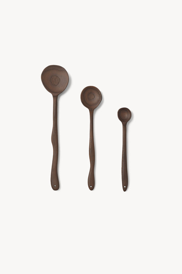 Wooden Meander Spoon - Dark Brown