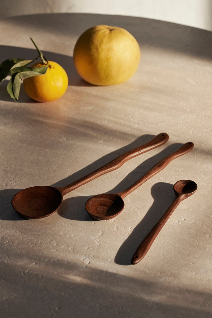 Wooden Meander Spoon - Dark Brown